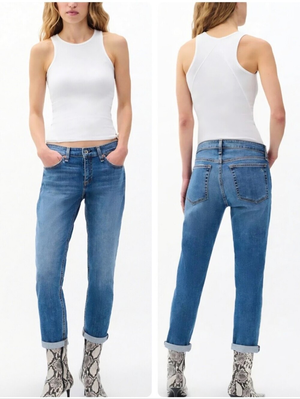 rag & bone The Dre Slim Boyfriend Jeans Blue Size 30 EUC